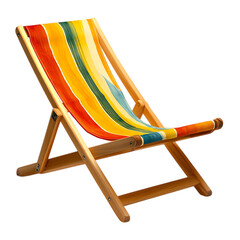 Modern Fold Away Wooden Beach Chair with a Dynamic Isolated on Transparent Background