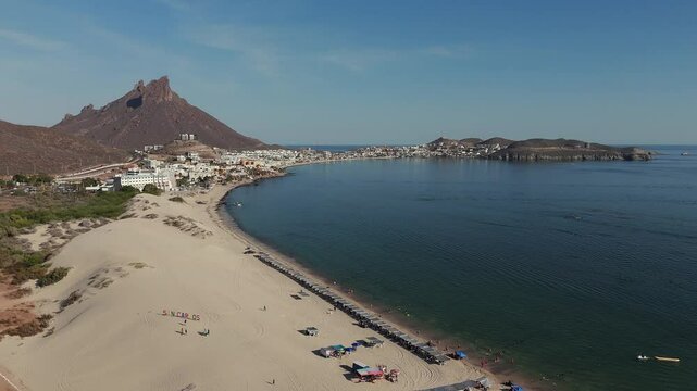 Scenic view of los algodones beach in san carlos, sonora