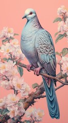 Fototapeta premium Vintage drawing pigeon animal bird wildlife.