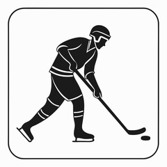 Fototapeta premium Ice hockey player silhouette action shot