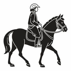 Young rider horseback riding equestrian sport