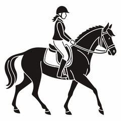 Woman horseback riding equestrian sport silhouette