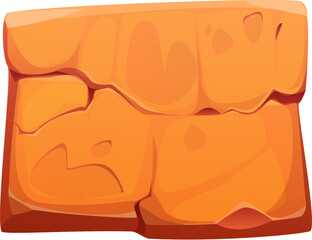 Ancient Egypt game sandstone tablet game icon, Egyptian treasure asset. Cartoon vector old, textured, square stone plate with cracks for adventure, archaeology or mythology themed games