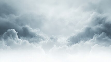 Obraz premium A Serene Sky: Vast expanse of clouds, ethereal and calming, a breathtaking view above.