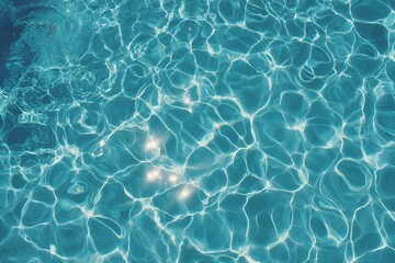 Azure Pool Water Surface Texture With Sunlight Reflections