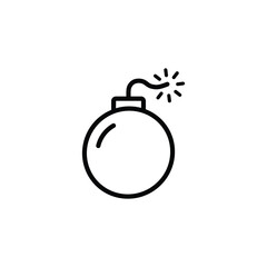 Bomb icon vector. in line style design on white background. vector illustration