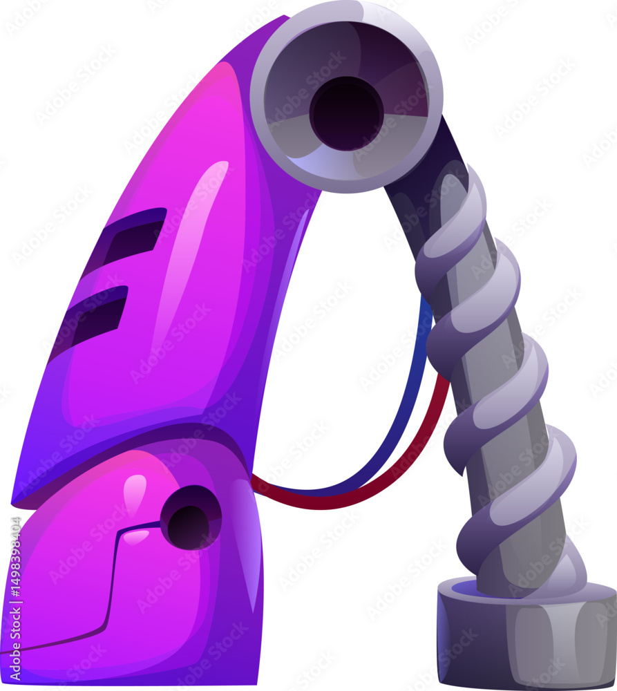 Aufkleber Robot cartoon font of cyborg machine hand gear for typeface, vector English alphabet type. Robot font or engineering ABC letter A of retro robotic arm mechanic machine typeface for space droid type