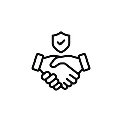 Trust icon vector. Handshake icon. Partnership and agreement symbol. 