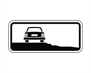 Dangerous Shoulder – Risky Exit Due to Road Conditions – High Quality Stock Vectorial Image