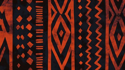Blank wishcard African tribal tattoos dark hues with tribal shapes no text culturally respectful and Adobe Stock compliant