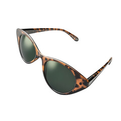 Trendy Sporty Sunglasses with Vintage Inspired Curv Isolated on Transparent Background