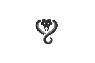 Obraz premium Gray Cobra Emblem on White Background