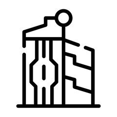 cyber city Line Icon