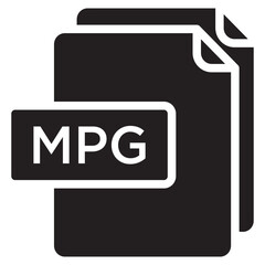 Mpg file glyph icon
