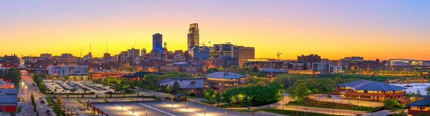 Omaha, Nebraska, USA Downtown Skyline