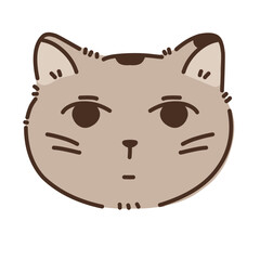 Lazy cat face illustration