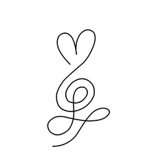 vector illustration of a music symbol and love