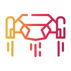 aircraft Line Gradient Icon