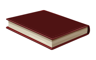 maroon hardcover book for office library vector illustration
