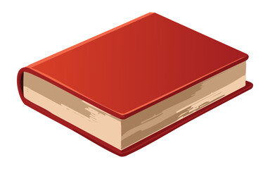 a simple red book for office stationery vector illustration