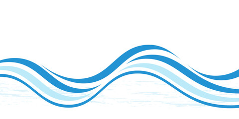 Swoosh blue wave lines over white background. Vector illustration