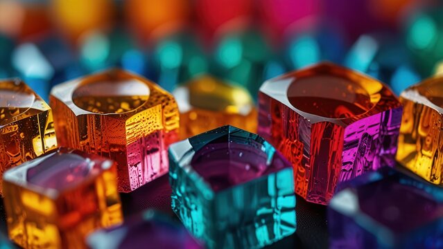 Abstract Science Texture with Lab Grown Chemical Crystals

