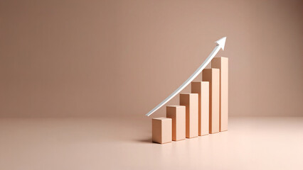 Minimalist infographic-style line graph on a muted background, with one highlighted peak to represent a breakthrough in business performance.