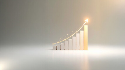 Minimalist infographic-style line graph on a muted background, with one highlighted peak to represent a breakthrough in business performance.