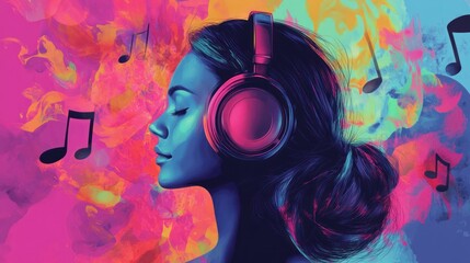 Woman Listening to Music