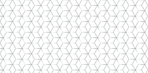 Fototapeta premium Seamless pattern with hexagon square cube geometric pattern shapes grid metal element texture design. abstract tiles gradient science web tech connection triangle diamond honeycomb.