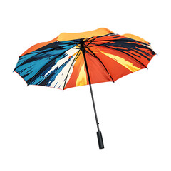 Contemporary Compact Beach Umbrella with a Bold Dig Isolated on Transparent Background
