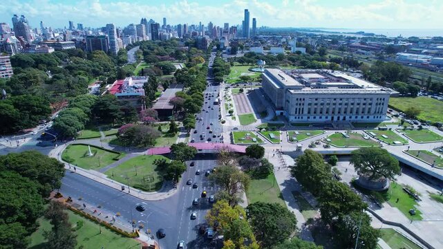 Recoleta Avenue At Buenos Aires Buenos Aires Argentina. City Skyline Showing Modern And Traditional Architecture. Metropolitan Skyline Buildings Awesome. Metropolitan Corporate Business.