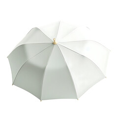 Contemporary Compact Beach Umbrella with a Sleek Gold Handle Isolated on Transparent Background