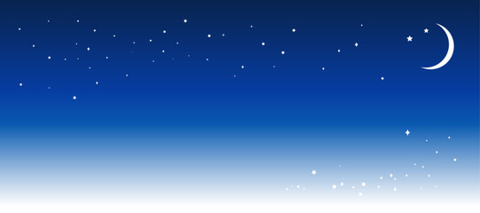 星空と月のキラキラしたフレームイラスト　	