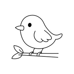 Cute cartoon Bird coloring book illustration vector design templates simple and modern