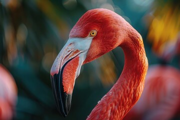 pink flamingo in close up photography