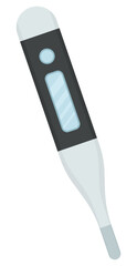Thermometer cartoon icon isolated on white background.