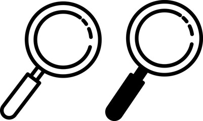 Magnifying glass search icon set. vector illustration