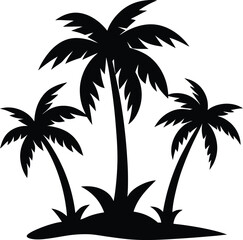 Fototapeta premium Tree Silhouettes Collection, Vector Set of Forest and Seasonal Trees, Nature, Pine, and Bare Tree Designs, tree silhouettes, vector