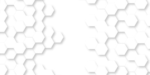 Abstract emboss white Hexagonal Background. Luxury White Pattern. Futuristic minimal honeycomb mosaic white background. geometric mesh cell texture. modern futuristic wallpaper.	
