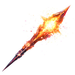 A Glowing Plasma Core Arrow with Gamma Ray Bursts C Isolated on Transparent Background