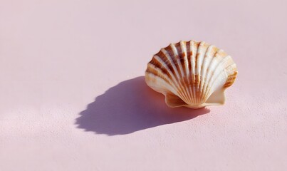 single seashell on pastel sand, Generative AI