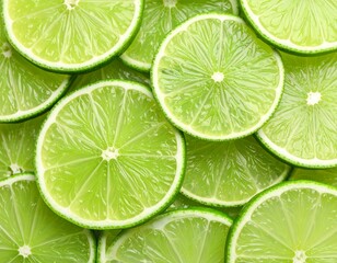 Lime slices with thin slivers of zest.