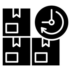 Clock Time glyph, mini illustration icon. use for modern concept, print, UI, UX kit, web and app development. Vector related to sales, logistic and ecommerce