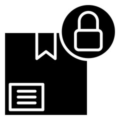 Lock Safe glyph, mini illustration icon. use for modern concept, print, UI, UX kit, web and app development. Vector related to sales, logistic and ecommerce