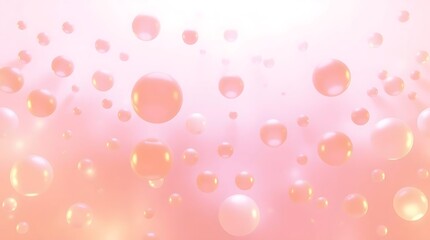 Pink and bright abstract background with shiny bubbles and bokeh light decoration.