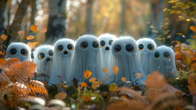 cute hellowen ghost characters