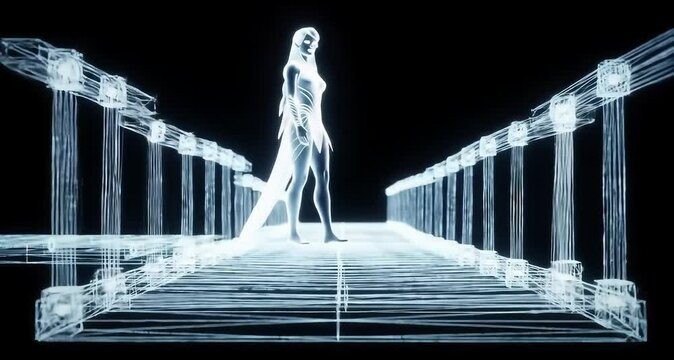 Abstract light white bridge figure