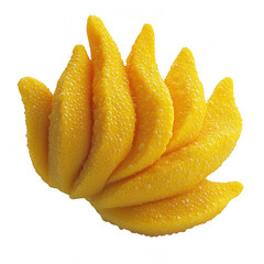 Sliced mango fruit cutout image