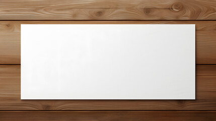 Professional White Paper Label on Wooden Surface for Branding and Marketing Campaigns